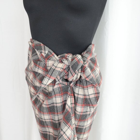 SOLD - NWOT Isabel Marant Etoile Placid Wool Check Tie Skirt Sz 8 - Picture 6 of 7